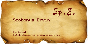 Szobonya Ervin névjegykártya