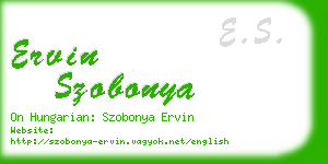 ervin szobonya business card